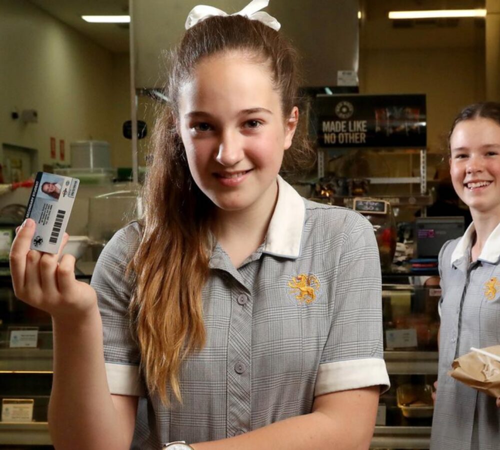 High school learner with student card High school learner with student card